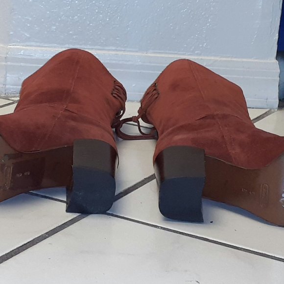 NEW Coach suede boots, size 5B in Rust Made in Italy - Picture 2 of 4